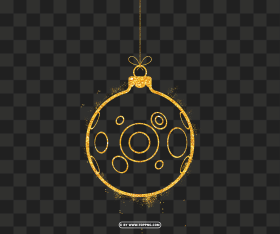 Gold Glitter Circular Ornament Ball Png Image