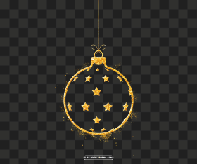 Gold Glitter Star Ornament Ball Png