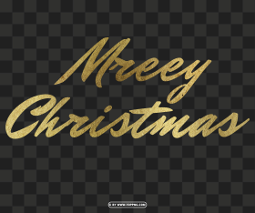 Gold Merry Christmas Luxury Text Design Png