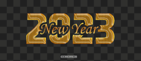 Golden Glitter 2023 New Year Design Png