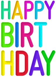Colorful Clipart Happy Birthday - Transparent Background Happy Birthday ...