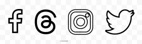 HD Facebook Instagram Threads And Twitter X Black Outline Square Logos  Icons PNG - Image ID 490308