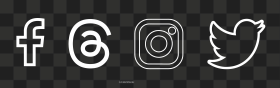 Facebook Threads And Twitter X White Outline Logo Icon HD PNG - Image ID  490310